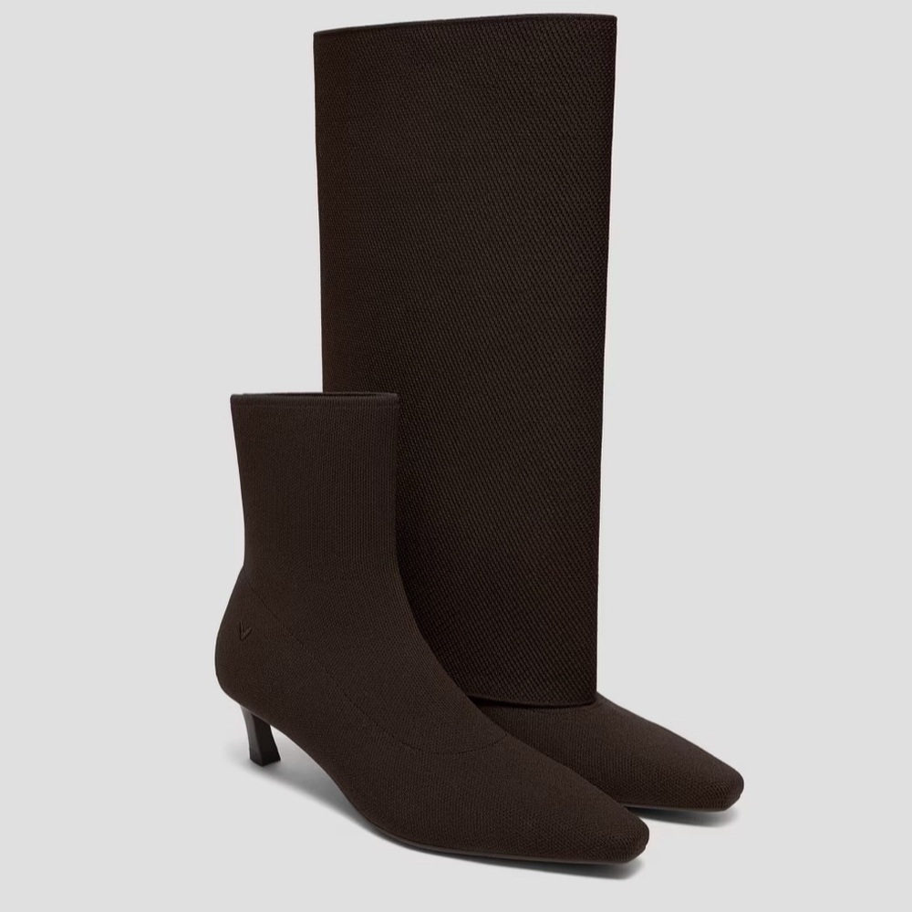 VIVAIA Dark Brown Heeled Boots (Rita)